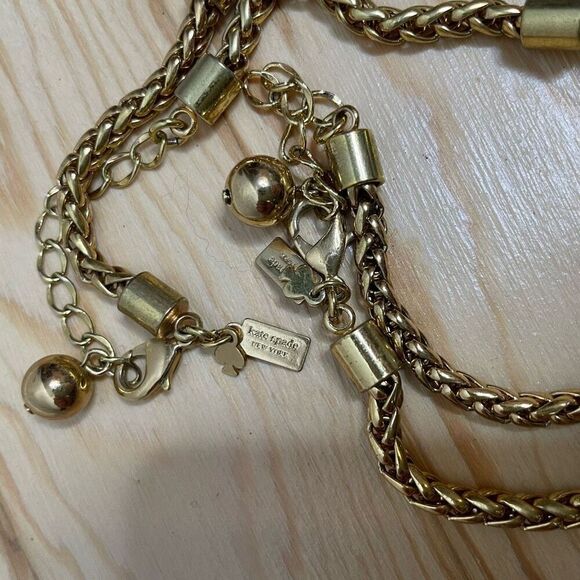 Kate Spade‎ Statement Necklace Bracelet Bangle Lot Cut to the Chase Idiom Gold - Picture 7 of 9